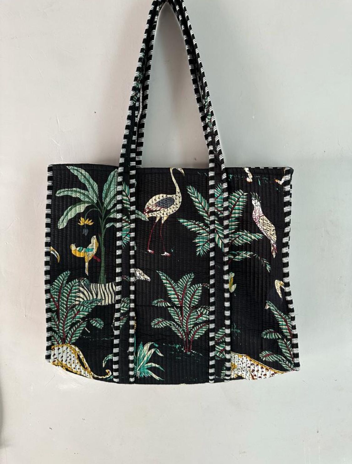 Tropical Printed Cotton Quilted Picnic Bags